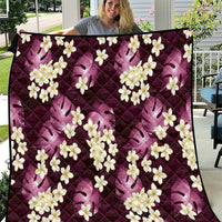 Pink Tropical Hawaii Quilt Seamless Monstera Plumeria Hawaiian Pattern - Polynesian Pride