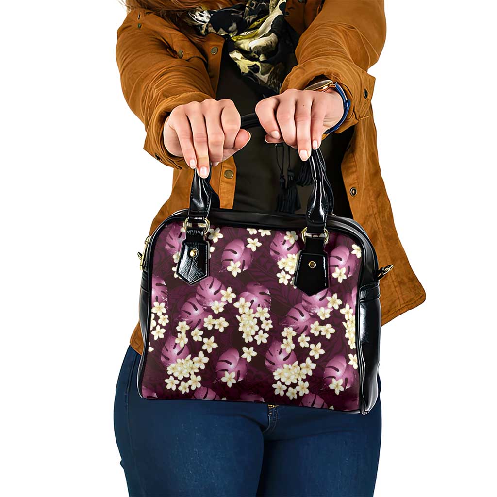 Pink Tropical Hawaii Shoulder Handbag Seamless Monstera Plumeria Hawaiian Pattern LT14 One Size Pink - Polynesian Pride