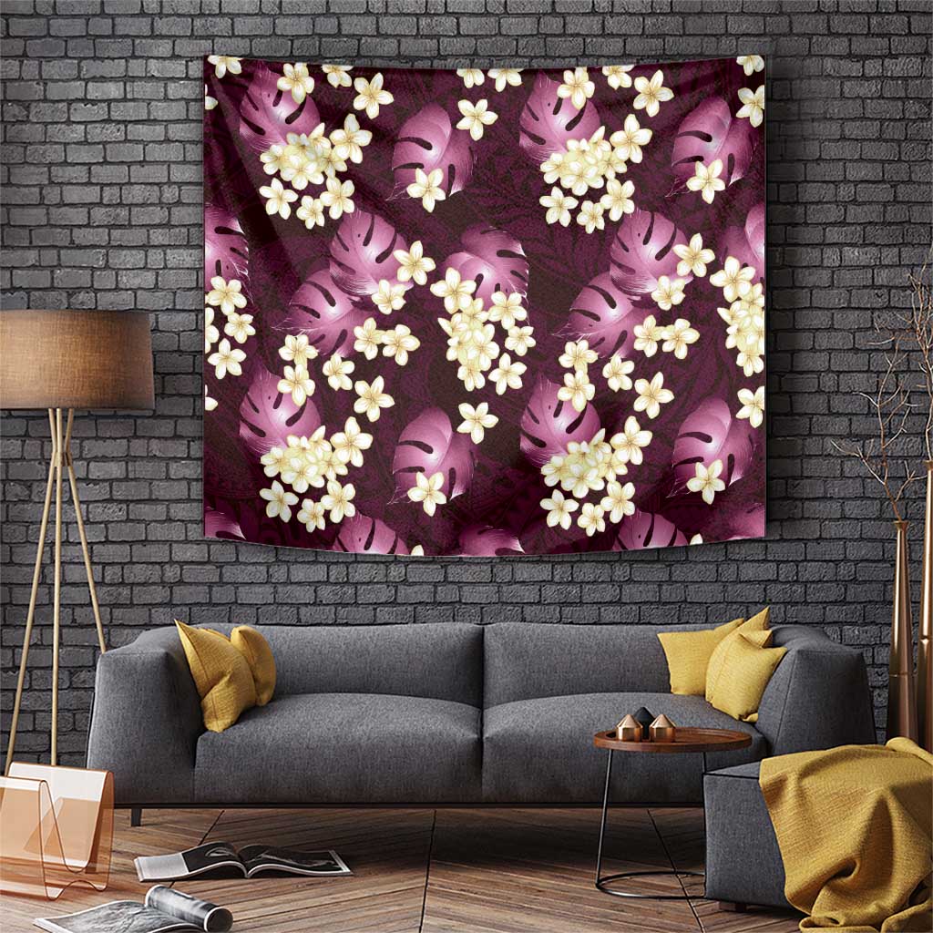 Pink Tropical Hawaii Tapestry Seamless Monstera Plumeria Hawaiian Pattern LT14 Pink - Polynesian Pride