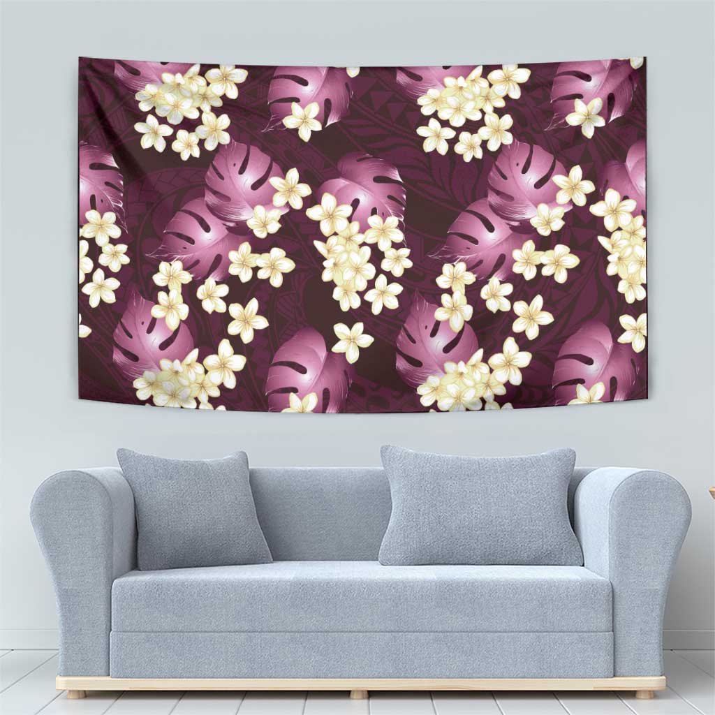 Pink Tropical Hawaii Tapestry Seamless Monstera Plumeria Hawaiian Pattern LT14 - Polynesian Pride