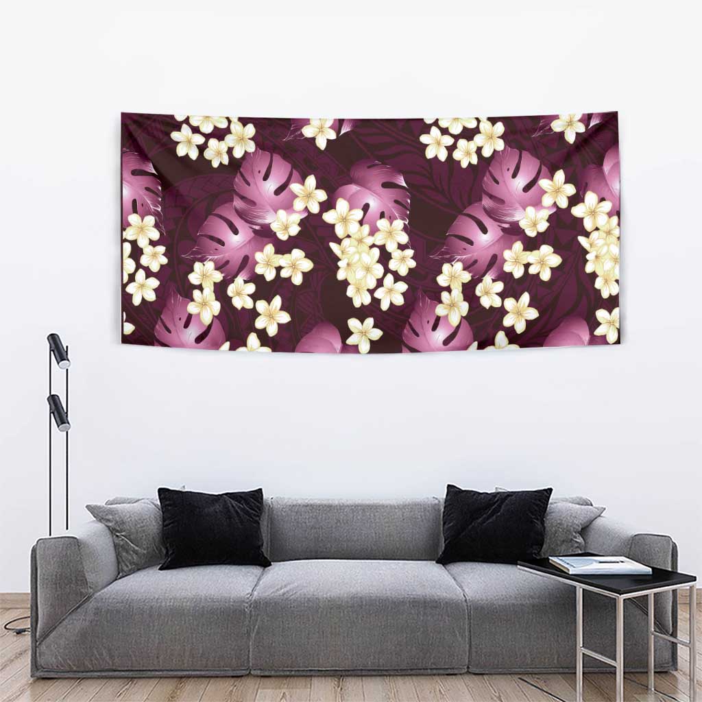 Pink Tropical Hawaii Tapestry Seamless Monstera Plumeria Hawaiian Pattern LT14 - Polynesian Pride
