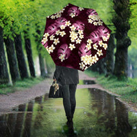 Pink Tropical Hawaii Umbrella Seamless Monstera Plumeria Hawaiian Pattern - Polynesian Pride