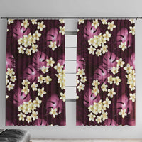 Pink Tropical Hawaii Window Curtain Seamless Monstera Plumeria Hawaiian Pattern LT14 With Hooks Pink - Polynesian Pride
