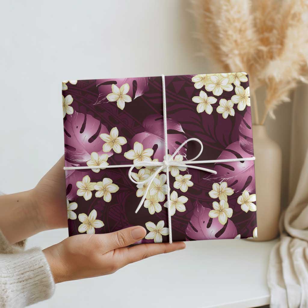 Pink Tropical Hawaii Wrapping Paper Seamless Monstera Plumeria Hawaiian Pattern - Polynesian Pride