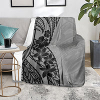 Black Gray Polynesia Tropical Flowers Blanket LT14 - Polynesian Pride