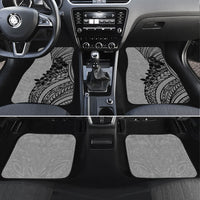 Black Gray Polynesia Tropical Flowers Car Mats LT14 Set 4pcs Gray - Polynesian Pride