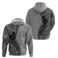 Black Gray Polynesia Tropical Flowers Hoodie LT14 - Polynesian Pride