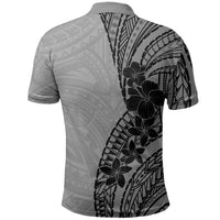Black Gray Polynesia Tropical Flowers Polo Shirt LT14 - Polynesian Pride