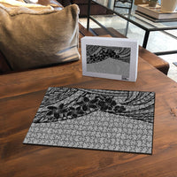 Black Gray Polynesia Tropical Flowers Puzzle LT14 - Polynesian Pride