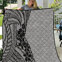 Black Gray Polynesia Tropical Flowers Quilt LT14 Gray - Polynesian Pride