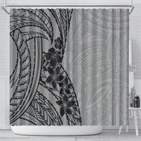 Black Gray Polynesia Tropical Flowers Shower Curtain LT14 - Polynesian Pride