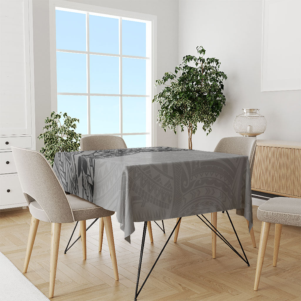 Black Gray Polynesia Tropical Flowers Tablecloth LT14 - Polynesian Pride