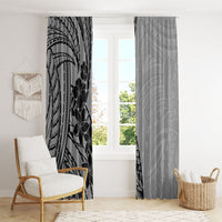 Black Gray Polynesia Tropical Flowers Window Curtain LT14 - Polynesian Pride