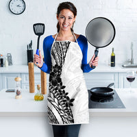Black White Polynesia Tropical Flowers Apron LT14 - Polynesian Pride