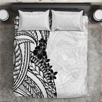 Black White Polynesia Tropical Flowers Bedding Set LT14 White - Polynesian Pride
