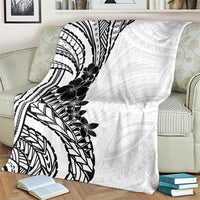 Black White Polynesia Tropical Flowers Blanket LT14 - Polynesian Pride