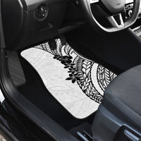 Black White Polynesia Tropical Flowers Car Mats LT14 - Polynesian Pride