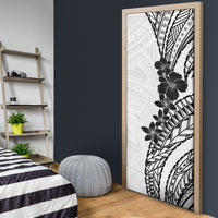 Black White Polynesia Tropical Flowers Door Cover LT14 - Polynesian Pride