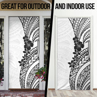 Black White Polynesia Tropical Flowers Door Cover LT14 - Polynesian Pride