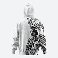Black White Polynesia Tropical Flowers Hoodie LT14 - Polynesian Pride