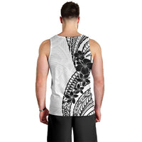 Black White Polynesia Tropical Flowers Men Tank Top LT14 - Polynesian Pride