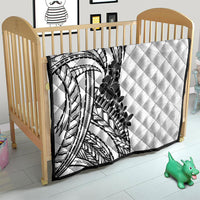 Black White Polynesia Tropical Flowers Quilt LT14 - Polynesian Pride