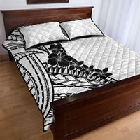 Black White Polynesia Tropical Flowers Quilt Bed Set LT14 - Polynesian Pride