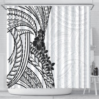 Black White Polynesia Tropical Flowers Shower Curtain LT14 - Polynesian Pride