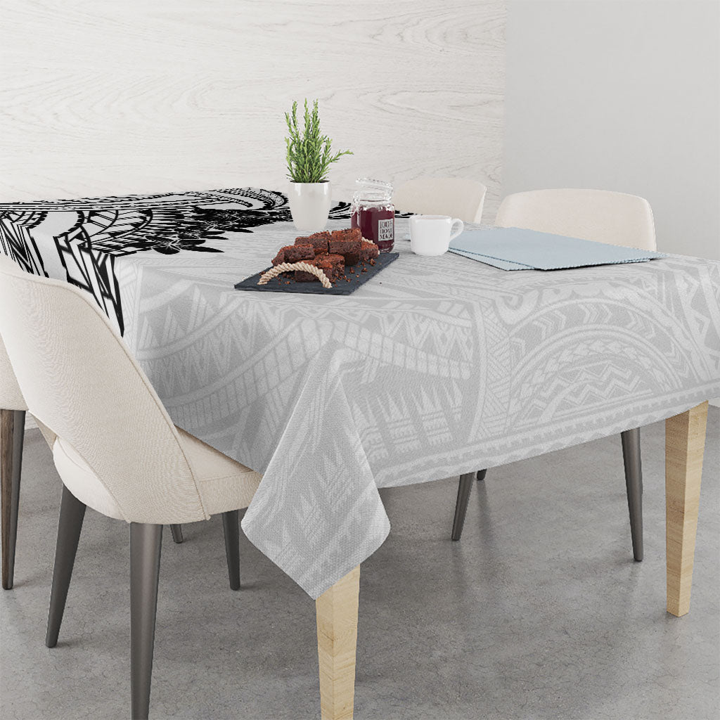 Black White Polynesia Tropical Flowers Tablecloth LT14 - Polynesian Pride
