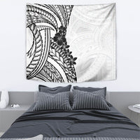 Black White Polynesia Tropical Flowers Tapestry LT14 - Polynesian Pride