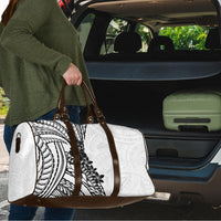 Black White Polynesia Tropical Flowers Travel Bag LT14 - Polynesian Pride