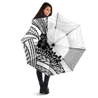 Black White Polynesia Tropical Flowers Umbrella LT14 - Polynesian Pride