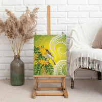 Hawaii Palila Mamane Canvas Wall Art Hawaiian Honeycreeper With Native Flower LT14 - Polynesian Pride