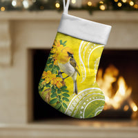 Hawaii Palila Mamane Christmas Stocking Hawaiian Honeycreeper With Native Flower LT14 Set of 2 Green - Polynesian Pride