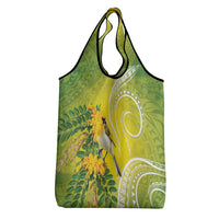Hawaii Palila Mamane Grocery Bag Hawaiian Honeycreeper With Native Flower LT14 - Polynesian Pride