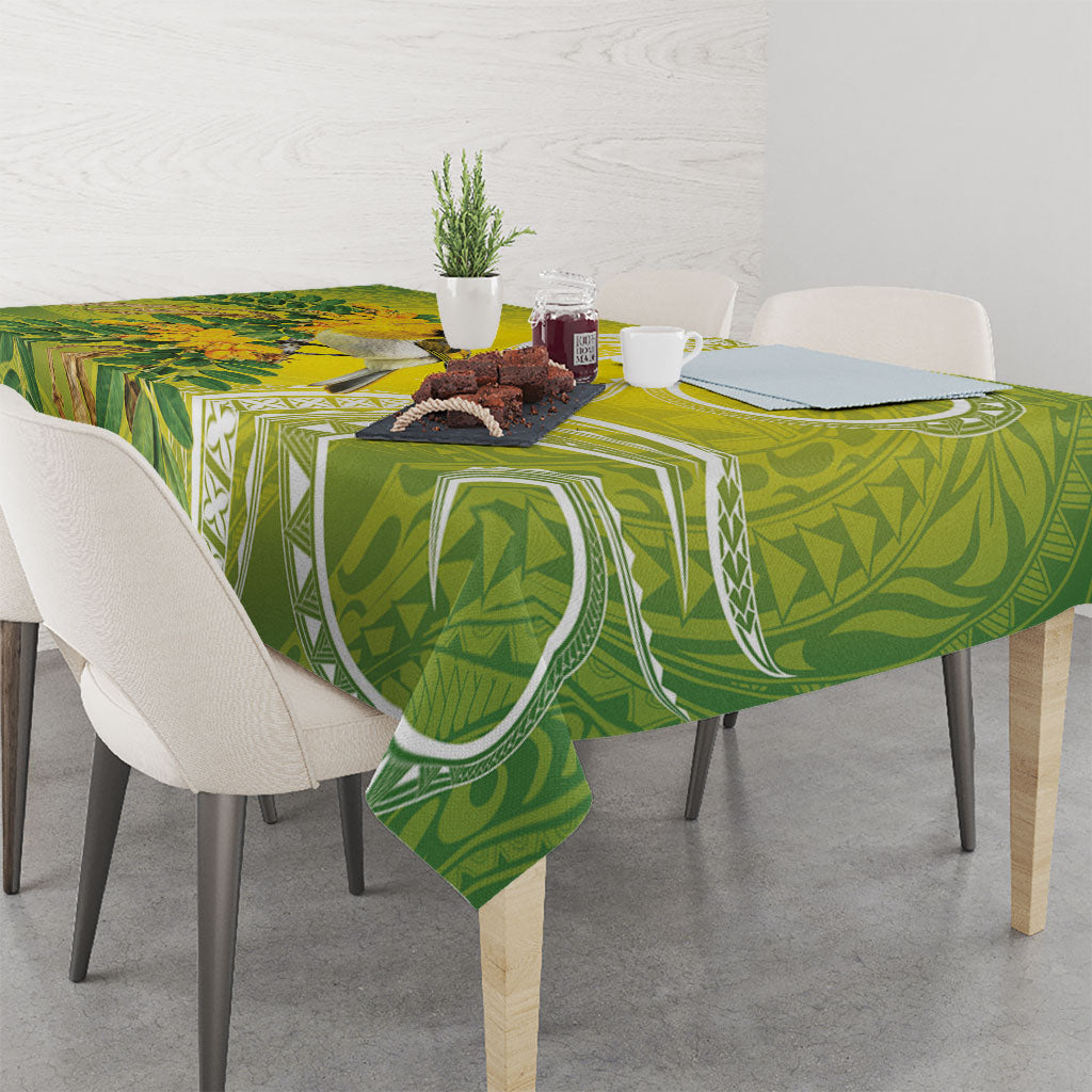 Hawaii Palila Mamane Tablecloth Hawaiian Honeycreeper With Native Flower LT14 - Polynesian Pride