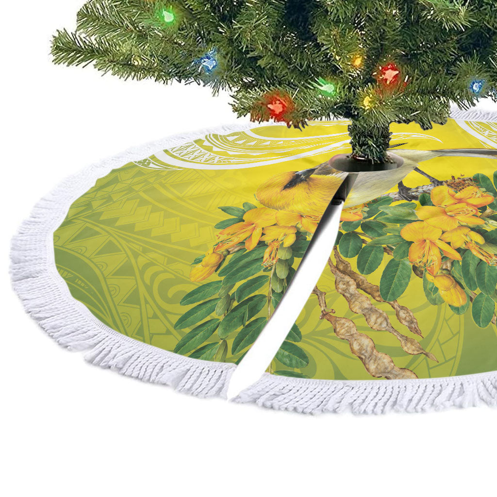 Hawaii Palila Mamane Tree Skirt Hawaiian Honeycreeper With Native Flower LT14 - Polynesian Pride