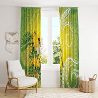 Hawaii Palila Mamane Window Curtain Hawaiian Honeycreeper With Native Flower LT14 - Polynesian Pride