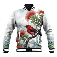 Aloha Hawaii Apapane Ohia Lehua Watercolor Baseball Jacket LT14 Unisex Watercolor - Polynesian Pride