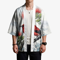 Aloha Hawaii Apapane Ohia Lehua Watercolor Kimono LT14 - Polynesian Pride