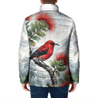 Aloha Hawaii Apapane Ohia Lehua Watercolor Padded Jacket LT14 - Polynesian Pride