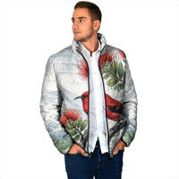 Aloha Hawaii Apapane Ohia Lehua Watercolor Padded Jacket LT14 - Polynesian Pride