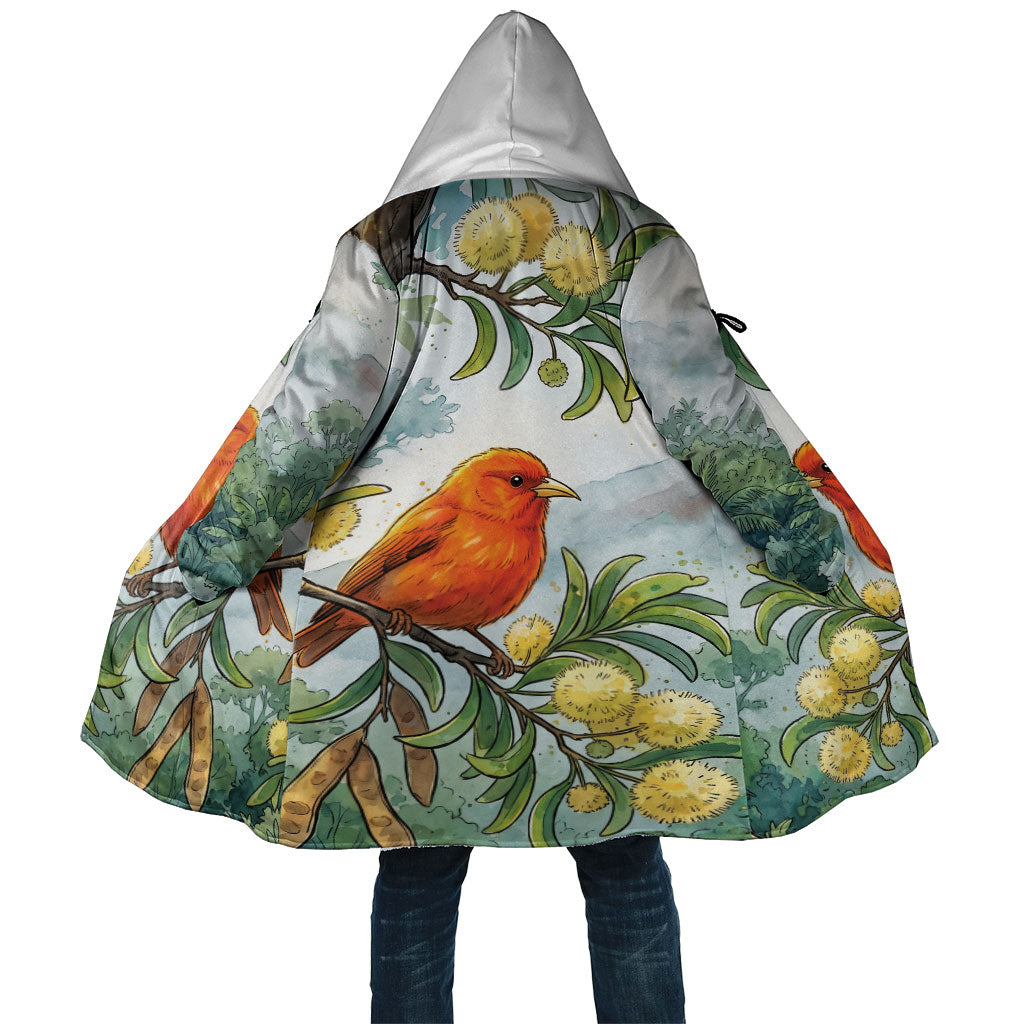 Aloha Hawaii Akepa Koa Tree Watercolor Cloak LT14 Unisex Watercolor - Polynesian Pride