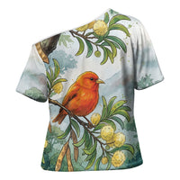 Aloha Hawaii Akepa Koa Tree Watercolor Cross Shoulder Shirt LT14 - Polynesian Pride