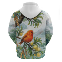 Aloha Hawaii Akepa Koa Tree Watercolor Zip Hoodie LT14 - Polynesian Pride