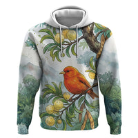 Aloha Hawaii Akepa Koa Tree Watercolor Zip Hoodie LT14 Pullover Hoodie Watercolor - Polynesian Pride