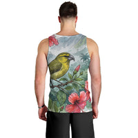 Aloha Hawaii Maui Parrotbill Hibiscus Watercolor Men Tank Top LT14 - Polynesian Pride