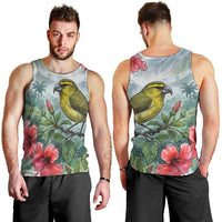 Aloha Hawaii Maui Parrotbill Hibiscus Watercolor Men Tank Top LT14 - Polynesian Pride