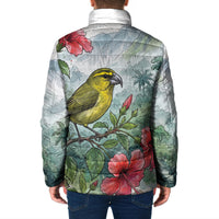 Aloha Hawaii Maui Parrotbill Hibiscus Watercolor Padded Jacket LT14 - Polynesian Pride