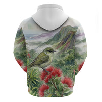 Aloha Hawaii Creeper Ohia Lehua Watercolor Hoodie LT14 - Polynesian Pride